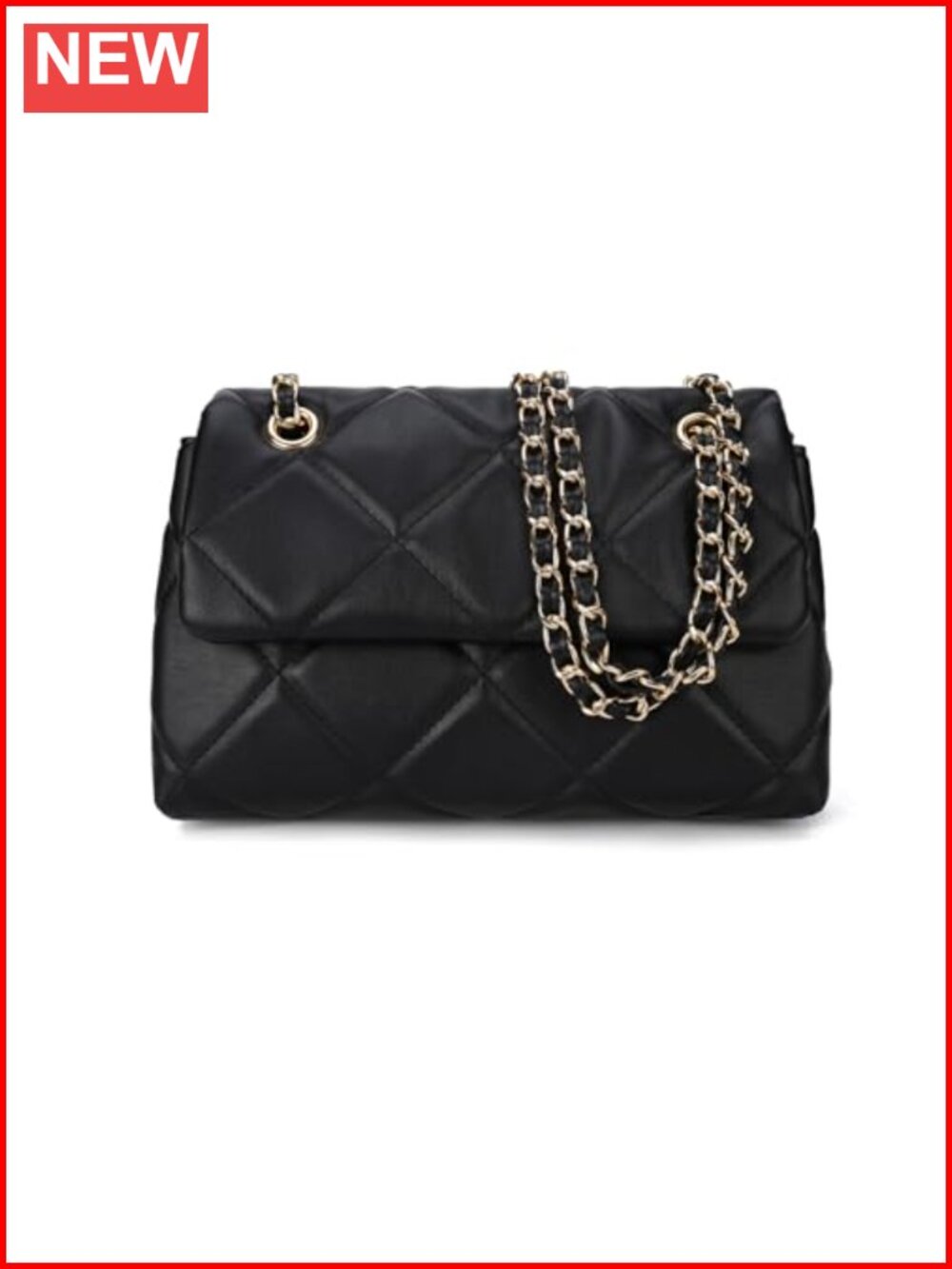 Quilted Crossbody Bag Small Artificial Leather Shoulder Purse Trendy